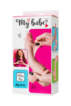 Реалистичный фаллоимитатор с оттягивающейся кожей My Babe My Dear, TPE, телесный, 22,5 см
