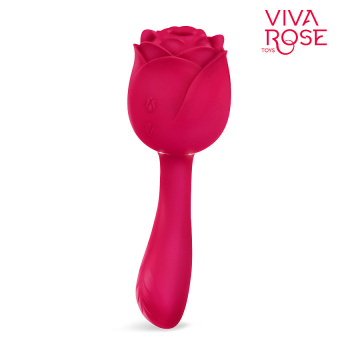 Вибромассажёр «Viva Rose» L 19,5 см Ø 5,8x3,5 см, 9 режимов вибрации, 9 режимов вакуумно-волновой стимуляции