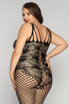 Костюм-сетка и стринги Candy Girl Kasandrah, черные, 2XL
