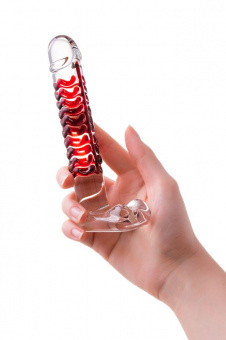 Фаллоимитатор нереалистичный Sexus Glass, стекло, прозрачный, 16 см.