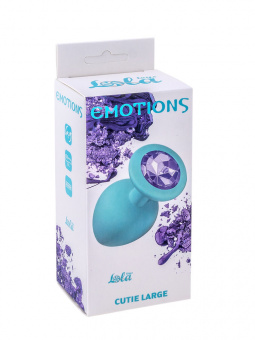 Анальная пробка Lola Games Emotions Cutie Large Turquoise Light Purple Crystal, 9,5 см, Ø4,2 см