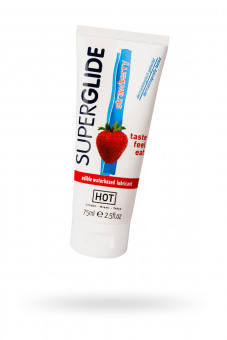 Съедобная смазка на водной основе «Superglide» для орального секса, со вкусом клубники, 75 мл