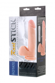 Ротатор Toyfa Realstick Elite, реалистичный, на присоске, softskin, телесный, 7 режимов ротации, 17 см.