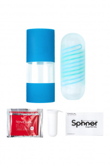 Нереалистичный мастурбатор Tenga Spinner мастурбатор Pixel Cool, tpe, голубой, 14 см