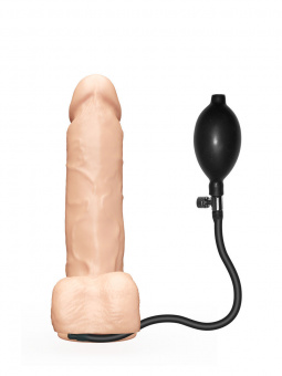 Фаллоимитатор надувной с грушей LoveToy, L 21,5/16 см, Ø 4,5/4 см