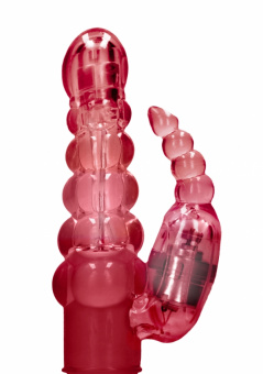 Вибратор High-Tech, кролик Rotating Bubbles, красный
