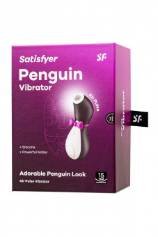 Вакуум-волновой бесконтактный стимулятор клитора Satisfyer Pro Penguin NG, силикон, черный, 11,5 см