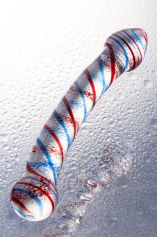 Стеклянный, двусторонний фаллоимитатор Sexus Glass, прозрачный, 21 см.