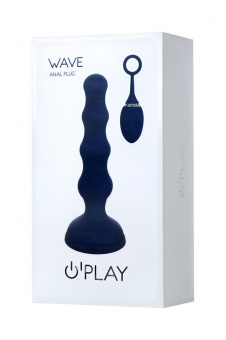 Анальная вибровтулка O'play Wave с пультом д/у, силикон, синий, 15,5 см.