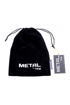 Анальная втулка Toyfa Metal, маленькая (металл + искусственный мех) серебристая, с черным хвостиком