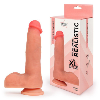 Фаллоимитатор Erowoman Realistic XL, L рабочей части 17 см, Ø5,3 см