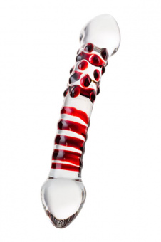 Двусторонний фаллоимитатор Sexus Glass, стекло, прозрачный, 21 см.