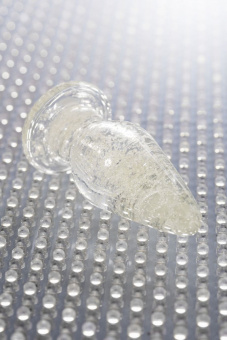 Анальная втулка Sexus Glass светящаяся в темноте, стекло, прозрачная, 9,8 см, Ø 4 см