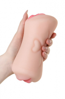 Мастурбатор реалистичный "Juicy Pussy Pretty Mouth" (рот и вагина) Softskin, телесный, 17 см.