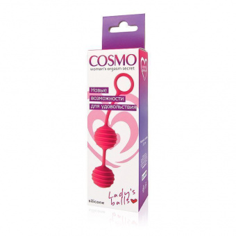Шарики вагинальные Cosmo, Ø 3,1 см, вес 55 г, цвет розовый неон