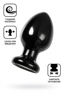 Анальная втулка Toyfa Popo Pleasure Cetus α, pvc, черная, 11,5 см, Ø 6,2 см