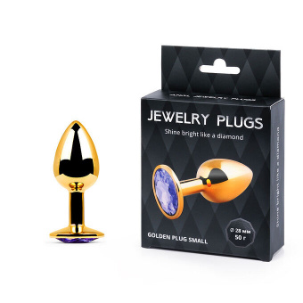 Втулка анальная Golden Plug Small, цвет кристалла светло-фиолетовый, L 72 мм. D 28 мм., вес 50 г.