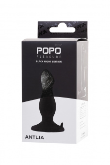 Анальная втулка Toyfa Popo Pleasure Antlia, силиконовая, черная, 10,5 см.