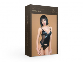 Корсаж с трусиками из материала Wet Look (My Shadow), L-XL
