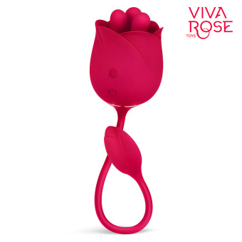 Вибромассажёр «Viva Rose» L 33 см Ø 2,8 см, 9 режимов вибрации, 9 режимов вращения