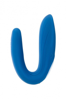 Многофункциональный стимулятор для пар Satisfyer Partner Whale, силикон, голубой, 17 см
