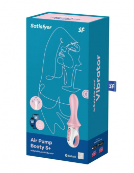 Анальный вибратор Satisfyer Air Pump Booty 5 Connect App, розовый, 18 см