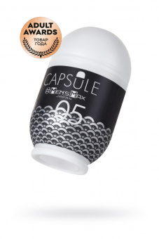 Мастурбатор нереалистичный MensMax Capsule 05 Ougi, tpe, черный, 8 см