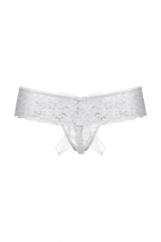 Шортики с бантиком открытые кружевные SoftLine Collection, белый, S-M