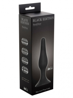 Анальная пробка Lola Games Black Edition Slim Anal Plug Large Dark Grey, 12,5 см, Ø3,1 см
