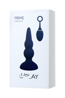 Анальная вибровтулка O'play Prime с пультом д/у, силикон, синий, 12 см.