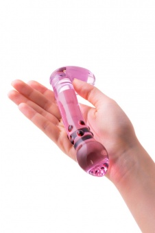 Нереалистичный фаллоимитатор «Sexus Glass» стекло, розовый, 17,2 см.