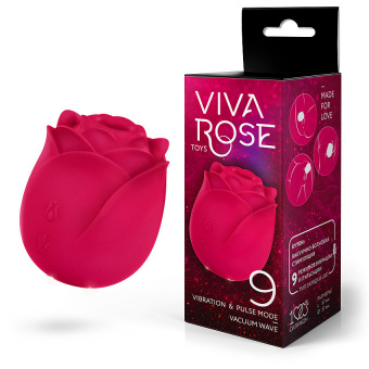 Вибромассажёр «Viva Rose» L 6,7 см Ø 5,7 см, 9 режимов пульсации с эффектом вакуума