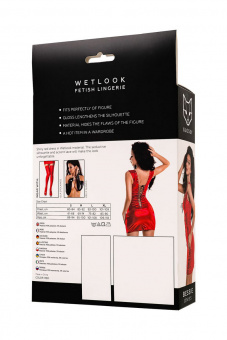 Платье Glossy Bessie из материала Wetlook, красный, XL