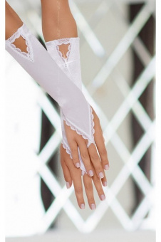 Перчатки атласные короткие Softline Collection, белый, S-L