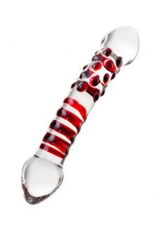 Двусторонний фаллоимитатор Sexus Glass, стекло, прозрачный, 21 см.