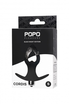Анальная вибровтулка-расширитель Popo Pleasure By Toyfa Cordis S, силикон, черная, 10 см, Ø 4 см