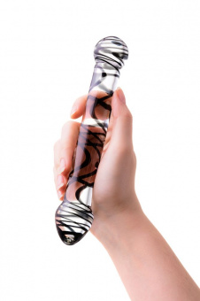 Двусторонний, стеклянный фаллоимитатор Sexus Glass, прозрачный, 20,5 см.