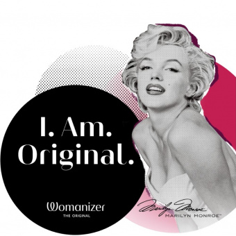 Бесконтактный клиторальный стимулятор Womanizer Classic 2 Marilyn Monroe Special Edition, мраморно-белый
