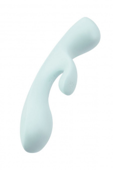 Нереалистичный вибратор Satisfyer Triple Oh, силикон, голубой, 24 см (без розничной коробки)