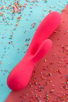 Вибратор Satisfyer Mono Flex, силикон, красный (смарт управление) 20,4 см.