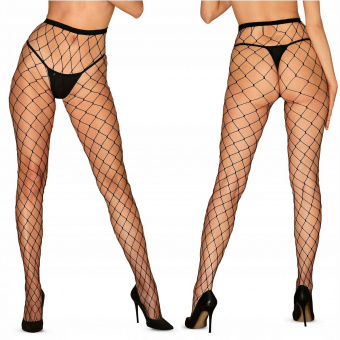 Колготки в очень крупную сетку, S-XL