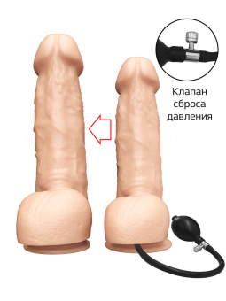 Фаллоимитатор надувной с грушей LoveToy, L 16,5/13 см, Ø 4,2/4 см