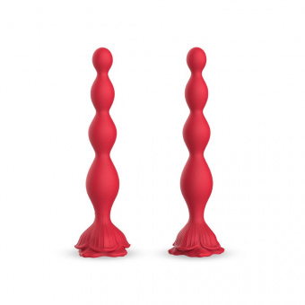 Анальная вибро-елочка Silicone Toys, L 19,5 см, Ø 2x3,2 см, 9 режимов вибрации, на пульте д/у