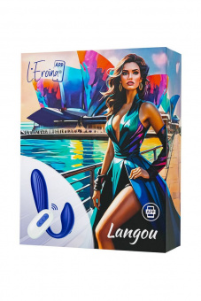 Вибратор для пар L`Eroina App Langou с управлением от приложения и пульта, силикон, синий, 16,5 см