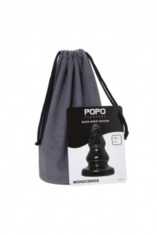 Анальная втулка Toyfa Popo Pleasure Monoceros, pvc, черная, 15 см, Ø 7 см (фистинг)