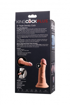 Фаллоимитатор Pipedream, King Cock Plus 5" Triple Density Cock - Flesh, телесный