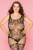Костюм-сетка и стринги Candy Girl Hortense, черные, 2XL