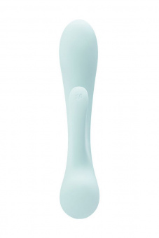 Нереалистичный вибратор Satisfyer Triple Oh, силикон, голубой, 24 см (без розничной коробки)