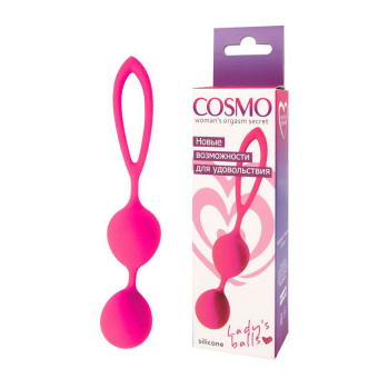 Шарики вагинальные Cosmo, цвет розовый неон, Ø 3 см, вес 60 г