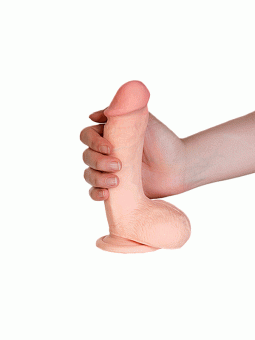 Реалистичный вибратор Toyfa Realstick Elite Vibro, Tpr, телесный, 7 режимов вибрации, 18,5 см.